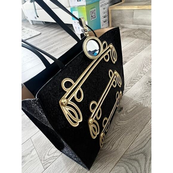 Michael Jackson ONE Cirque Du Soleil MJ Jacket Tote Purse Black, Gold Glitter - Picture 9 of 10